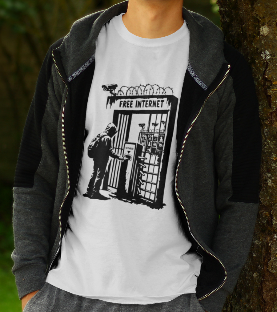 Free Internet Surveillance ID Check Privacy Concerns T-Shirt