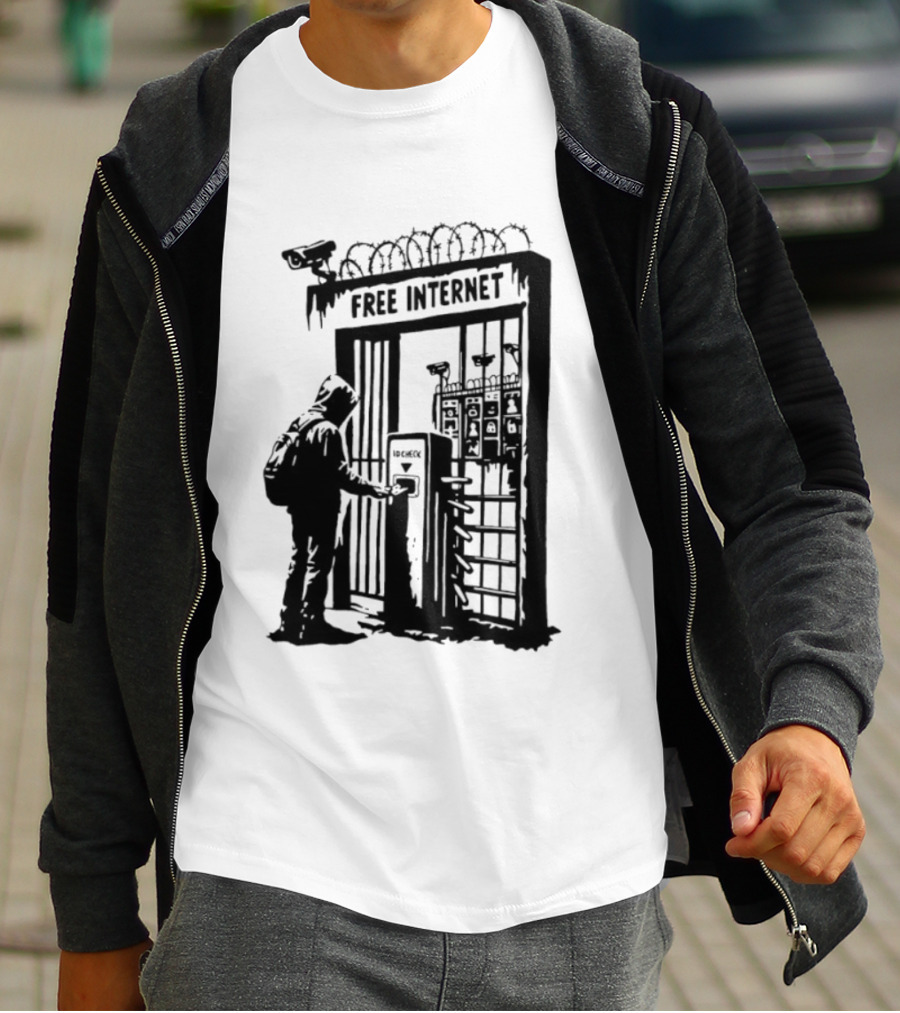 Free Internet Surveillance ID Check Privacy Concerns T-Shirt
