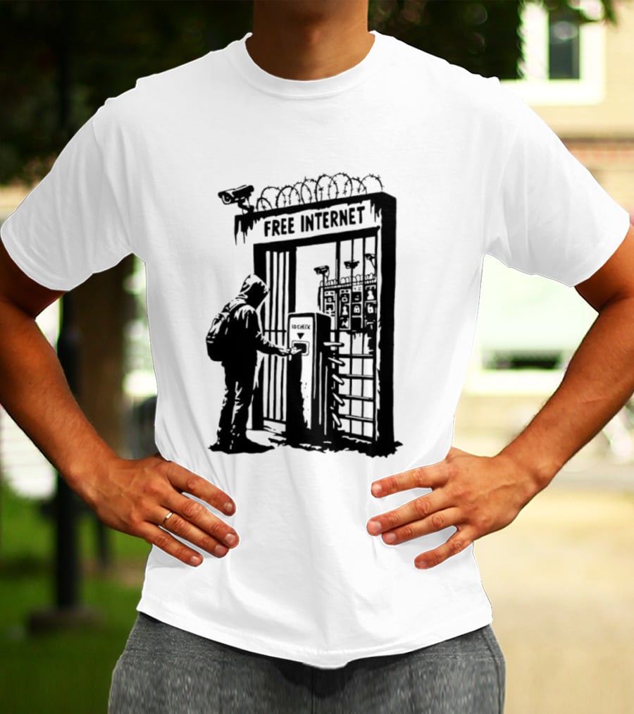Free Internet Surveillance ID Check Privacy Concerns T-Shirt