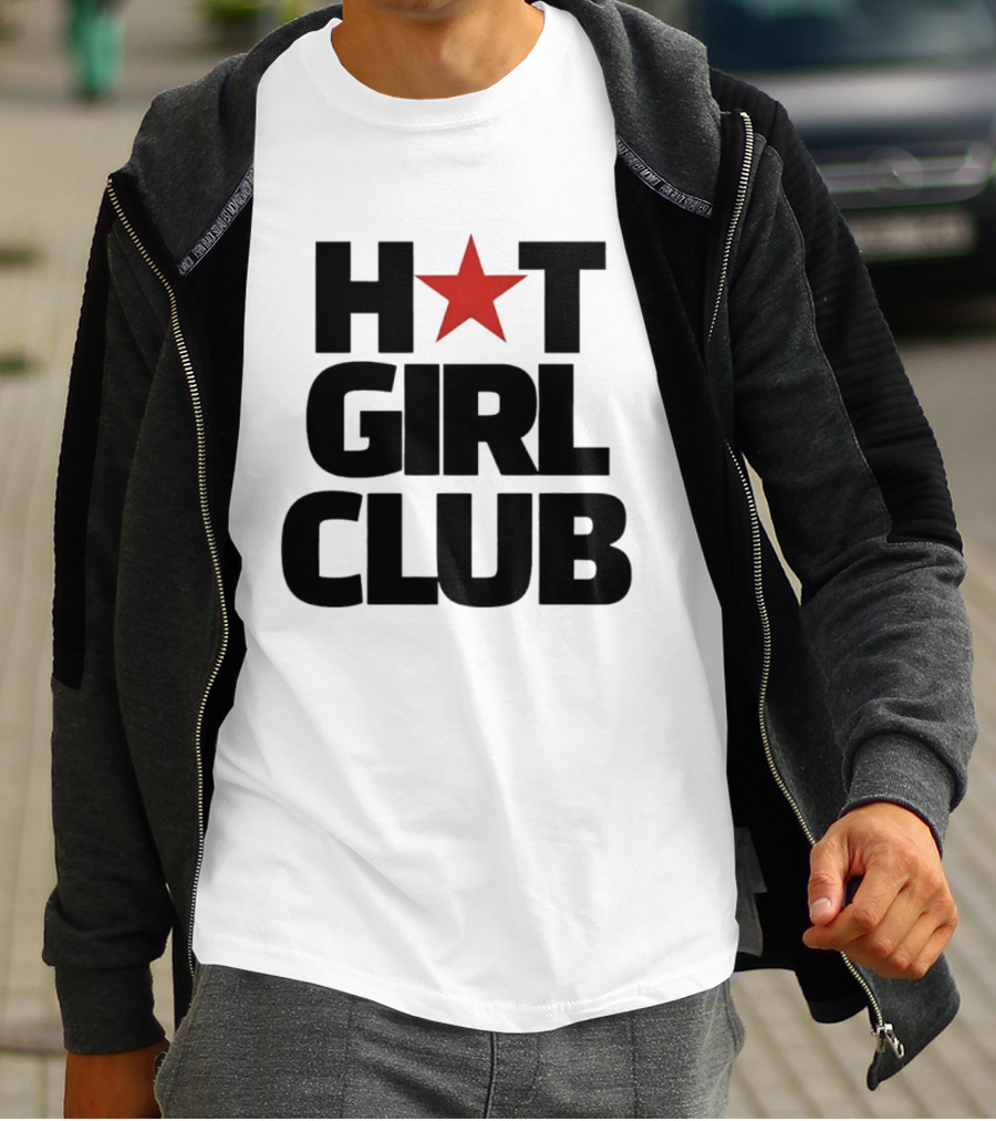 Hot Girl Club Red Star Trendy Fashion T-Shirt