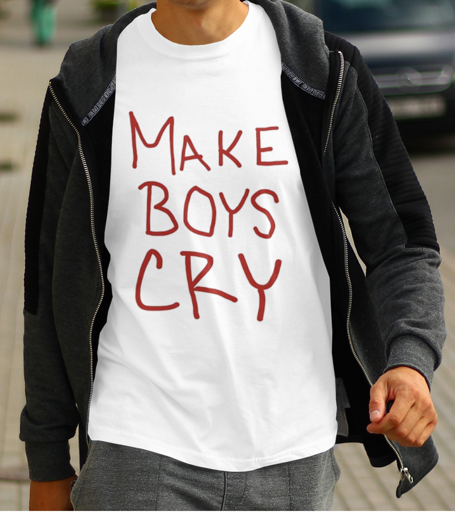 Make Boys Cry Aesthetic Y2K Trendy Red T-Shirt