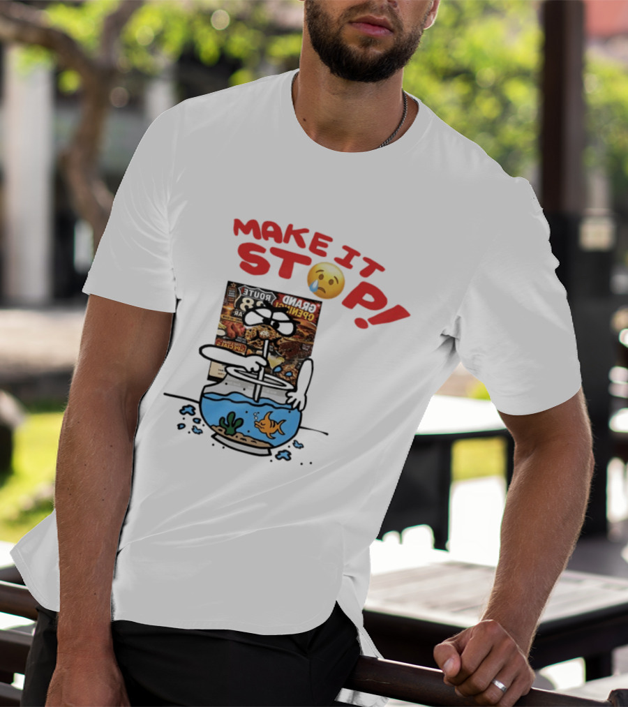 Make It Stop Route 88 Grand Opening Specials Crying Emoji Fish Bowl T-Shirt