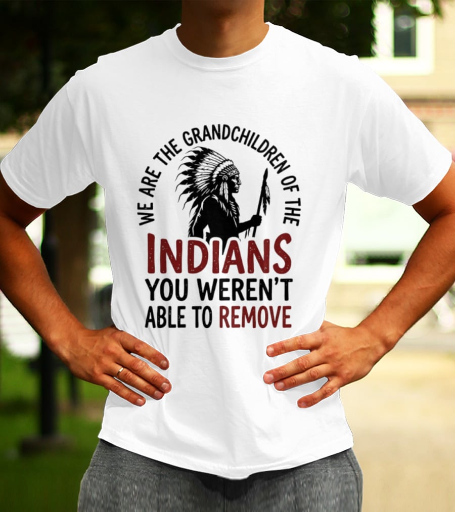 We Are The Grandchildren Of The Indians You Weren't Able To Remove Native American Headdress T-Shirt