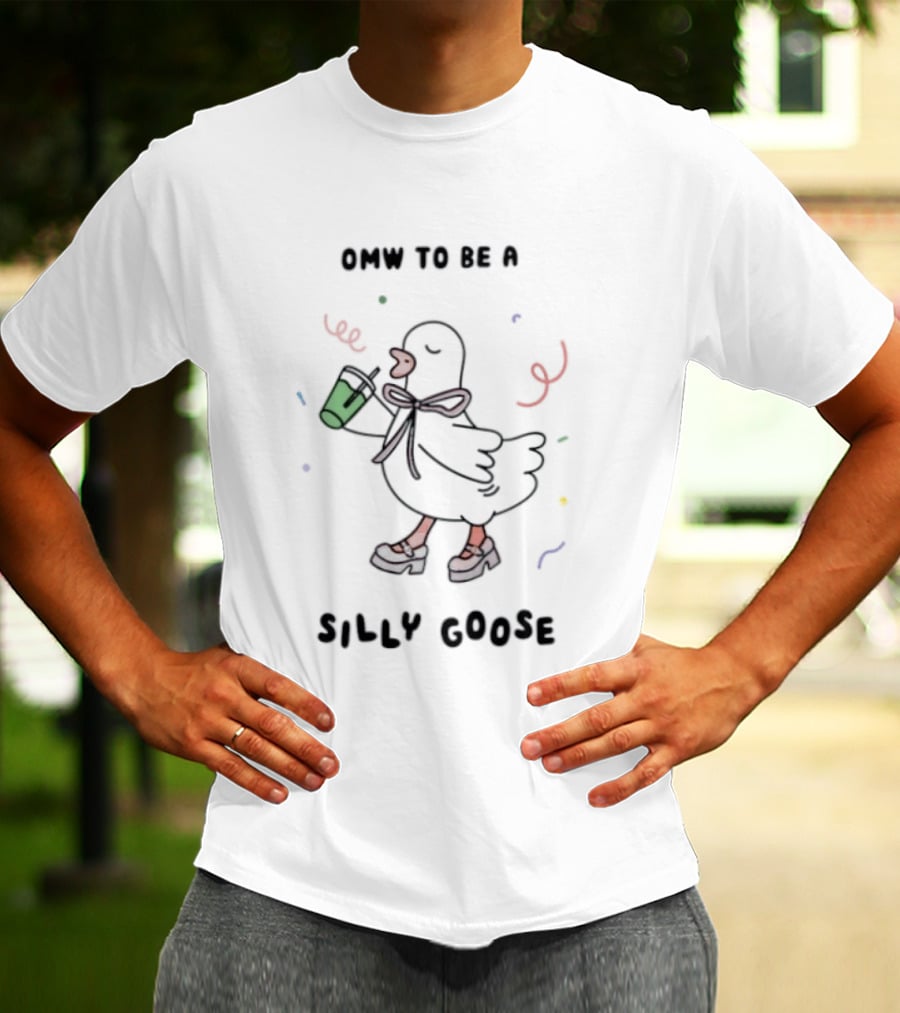 Omw To Be A Silly Goose Duck Coffee Scarf Confetti Fun T-Shirt