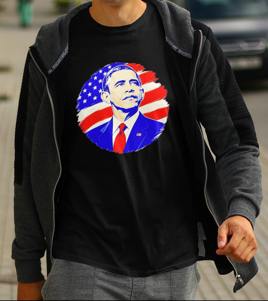 Barack Obama American Flag US President T-Shirt