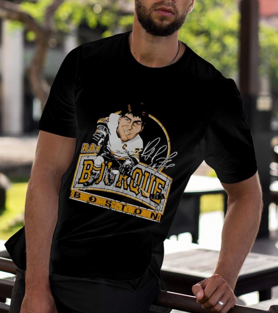 Ray Bourque Boston Bruins Hockey Bruce Stark Caricature T-Shirt