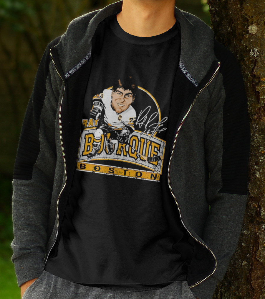 Ray Bourque Boston Bruins Hockey Bruce Stark Caricature T-Shirt