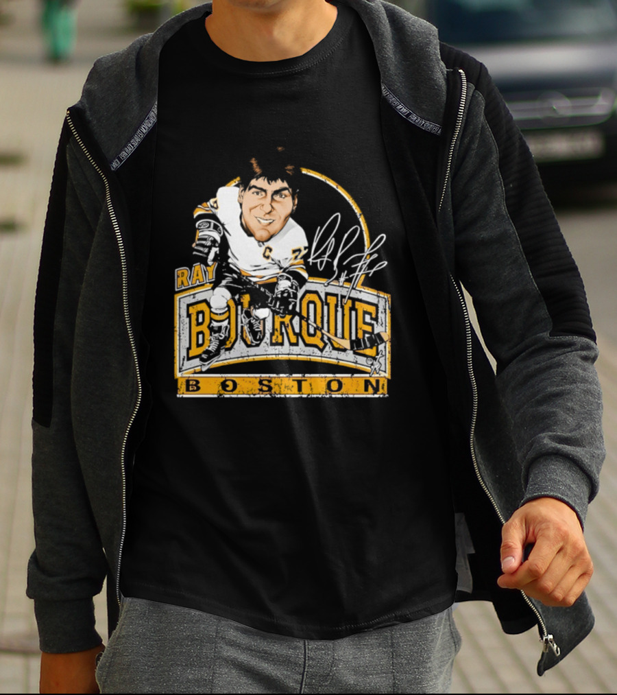 Ray Bourque Boston Bruins Hockey Bruce Stark Caricature T-Shirt