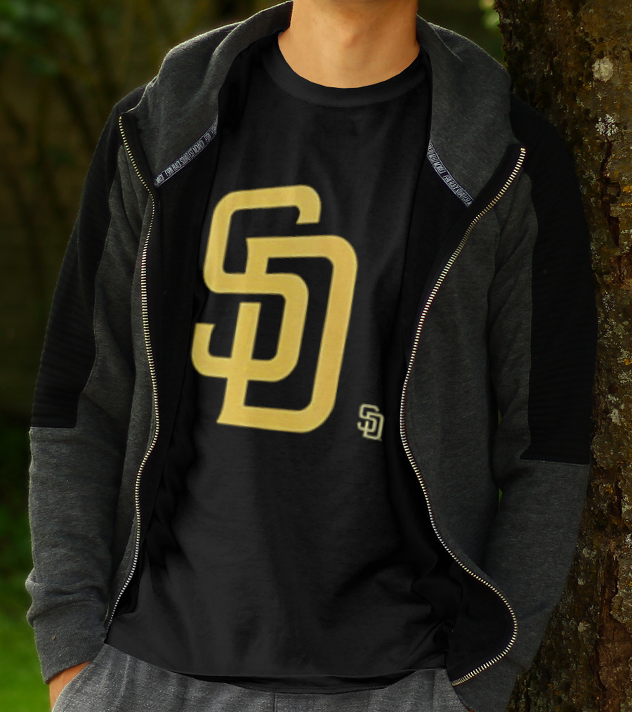 San Diego Padres SD Logo Cartoon 2 Sided T-Shirt