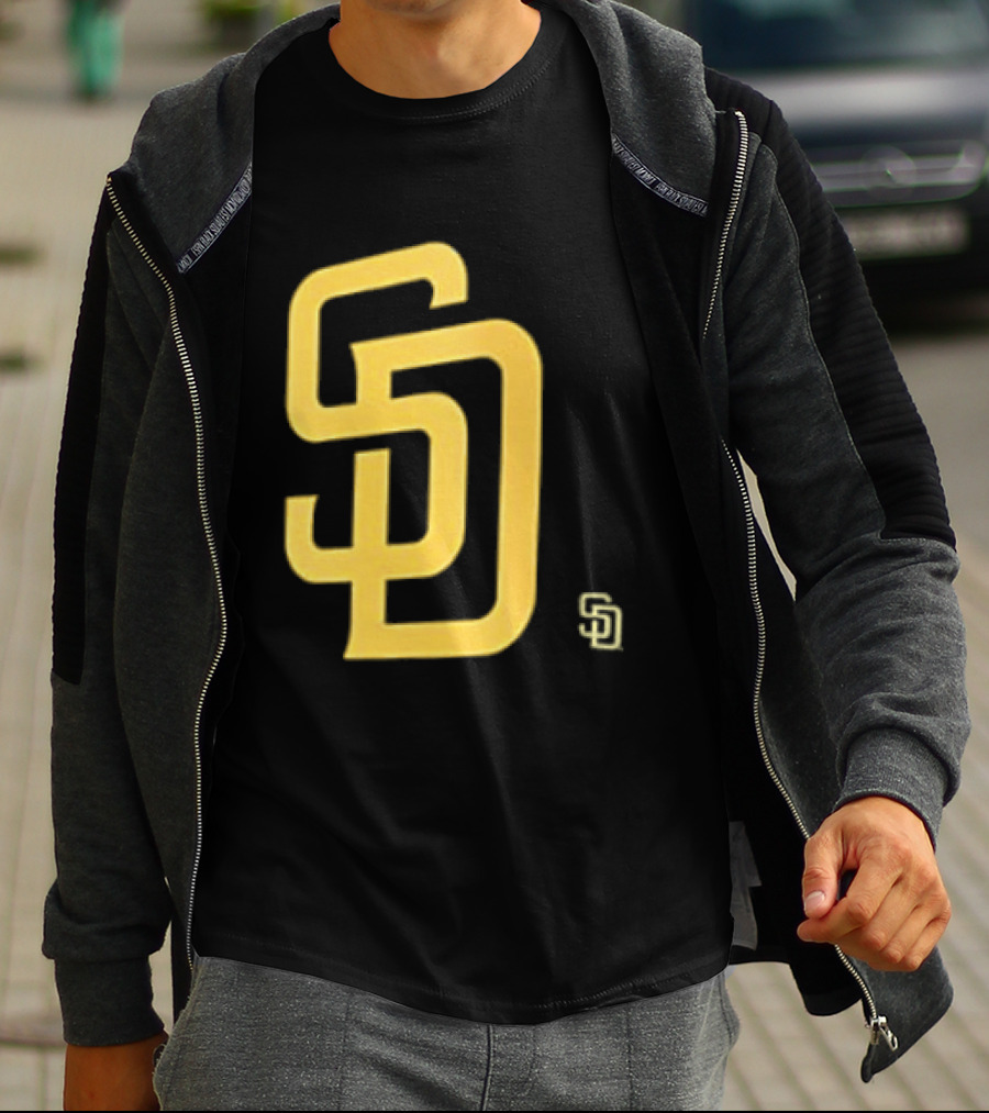 San Diego Padres SD Logo Cartoon 2 Sided T-Shirt
