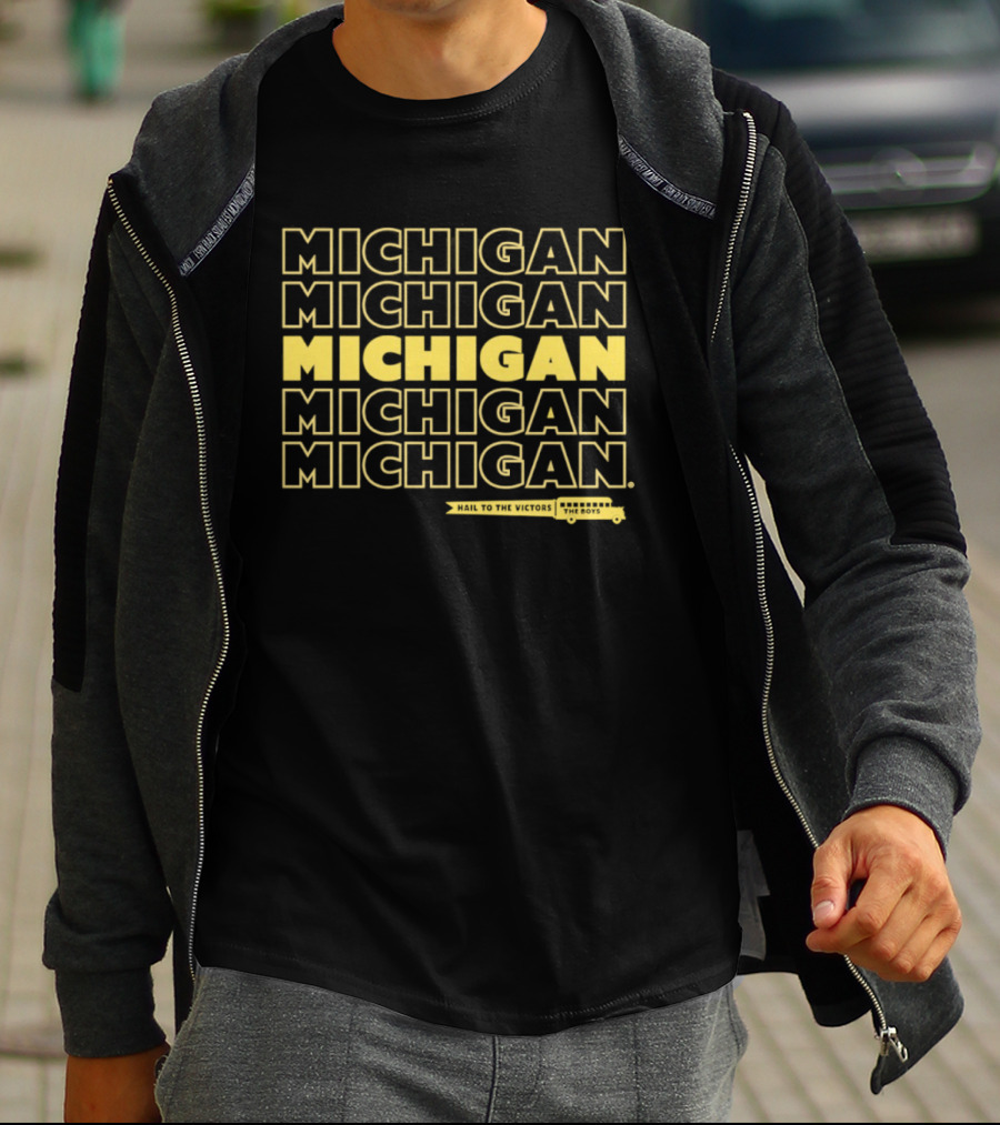 Bussin' X Michigan Hail To The Victors The Boys Michigan Wolverines Fans T-Shirt