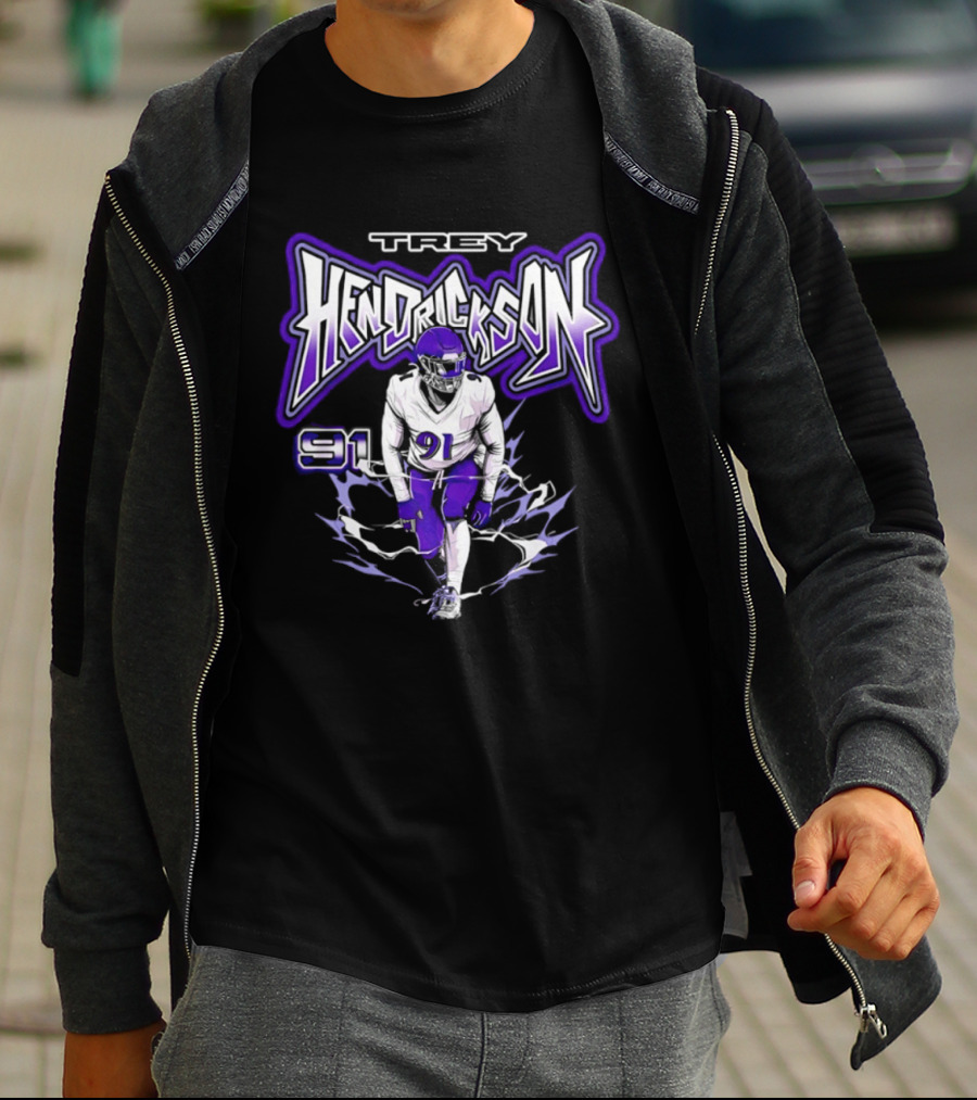 Trey Hendrickson 91 Comic Style Baltimore Ravens T-Shirt