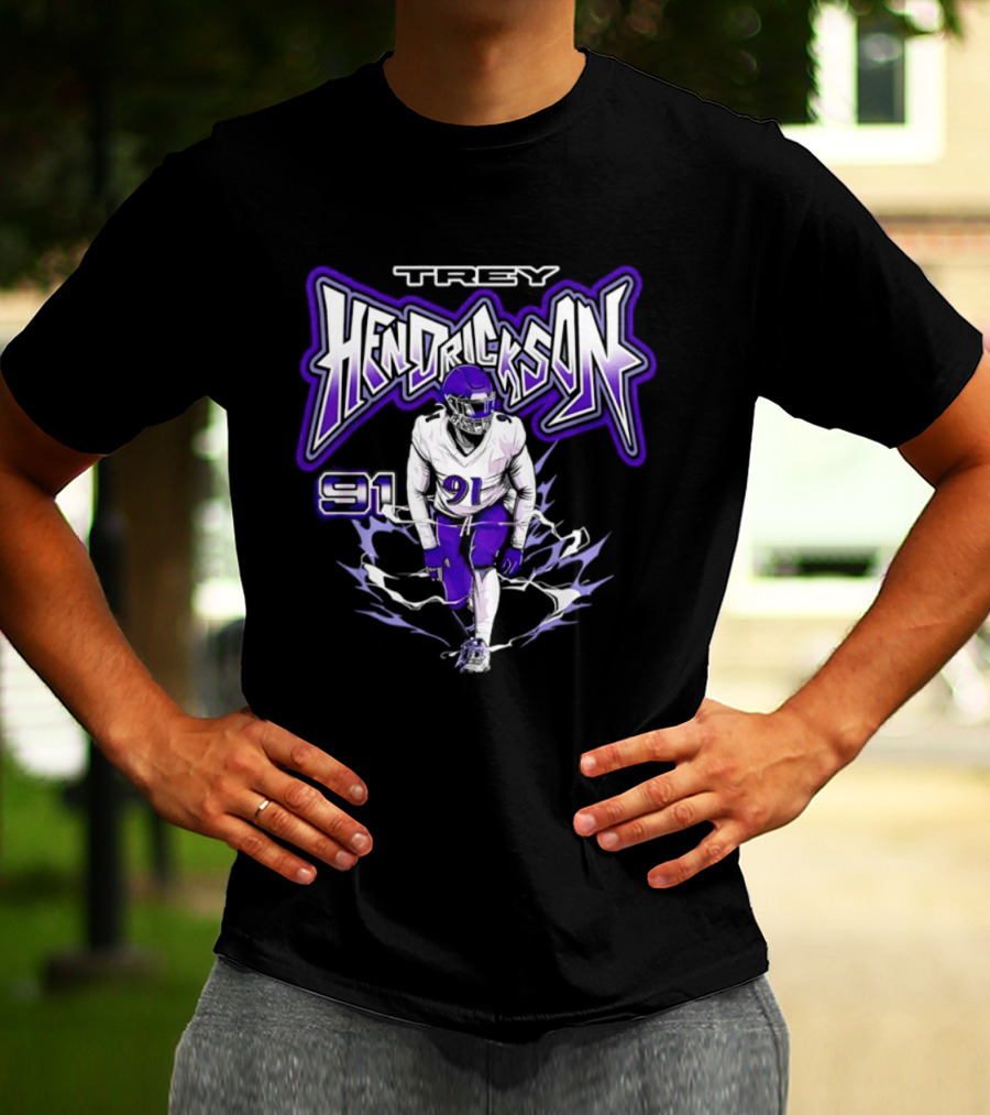 Trey Hendrickson 91 Comic Style Baltimore Ravens T-Shirt