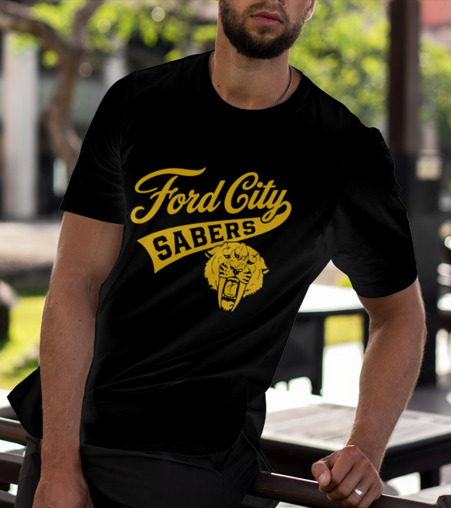 Ford City Sabers Yellow Lion T-Shirt