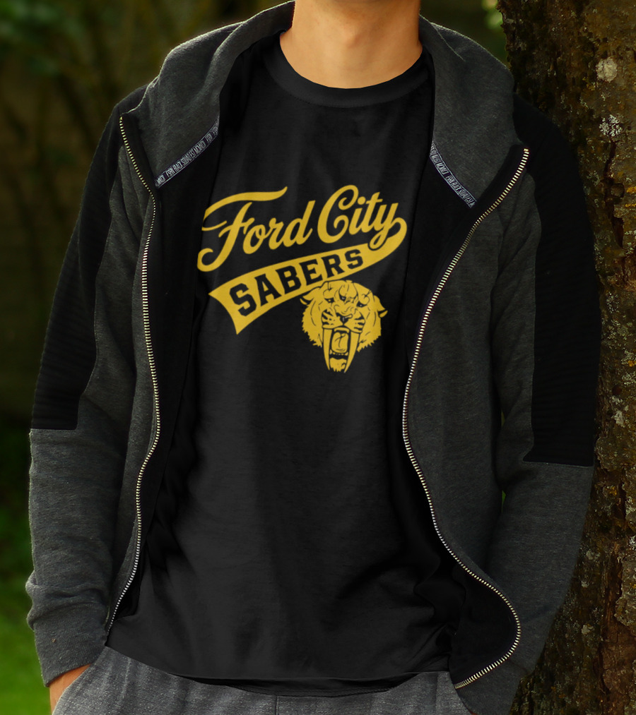 Ford City Sabers Yellow Lion T-Shirt
