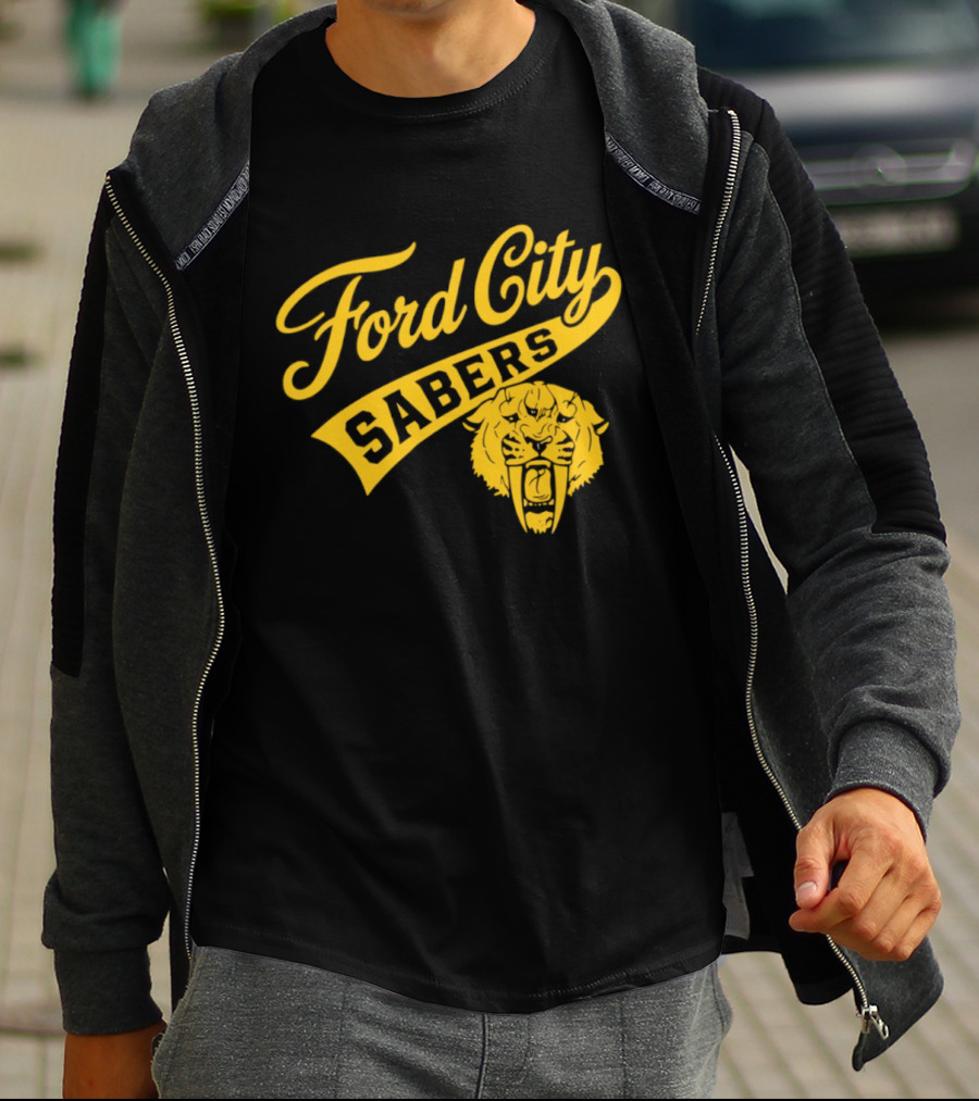 Ford City Sabers Yellow Lion T-Shirt