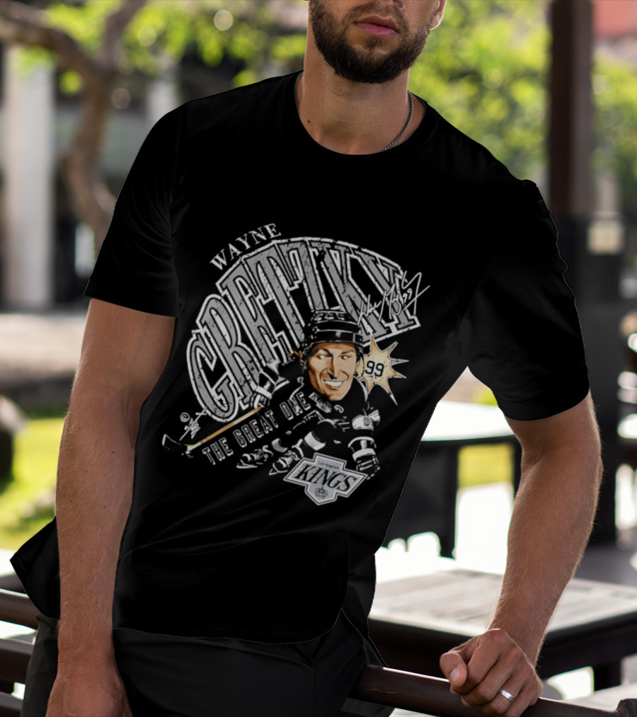 Wayne Gretzky The Great One Los Angeles Kings Bruce Stark T-Shirt