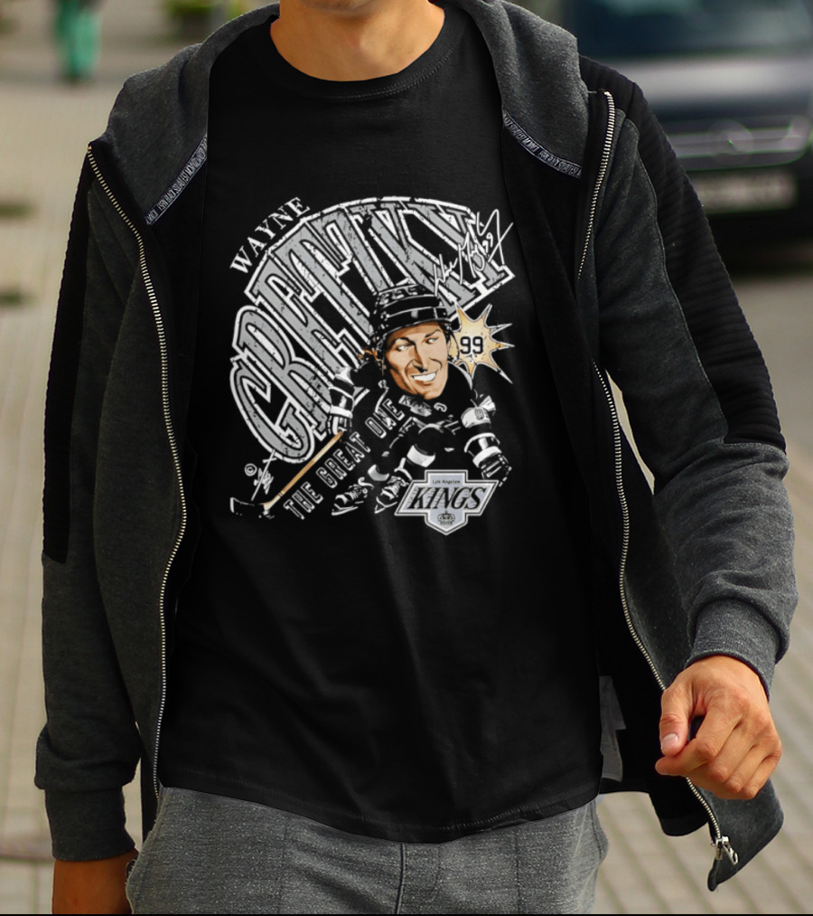 Wayne Gretzky The Great One Los Angeles Kings Bruce Stark T-Shirt