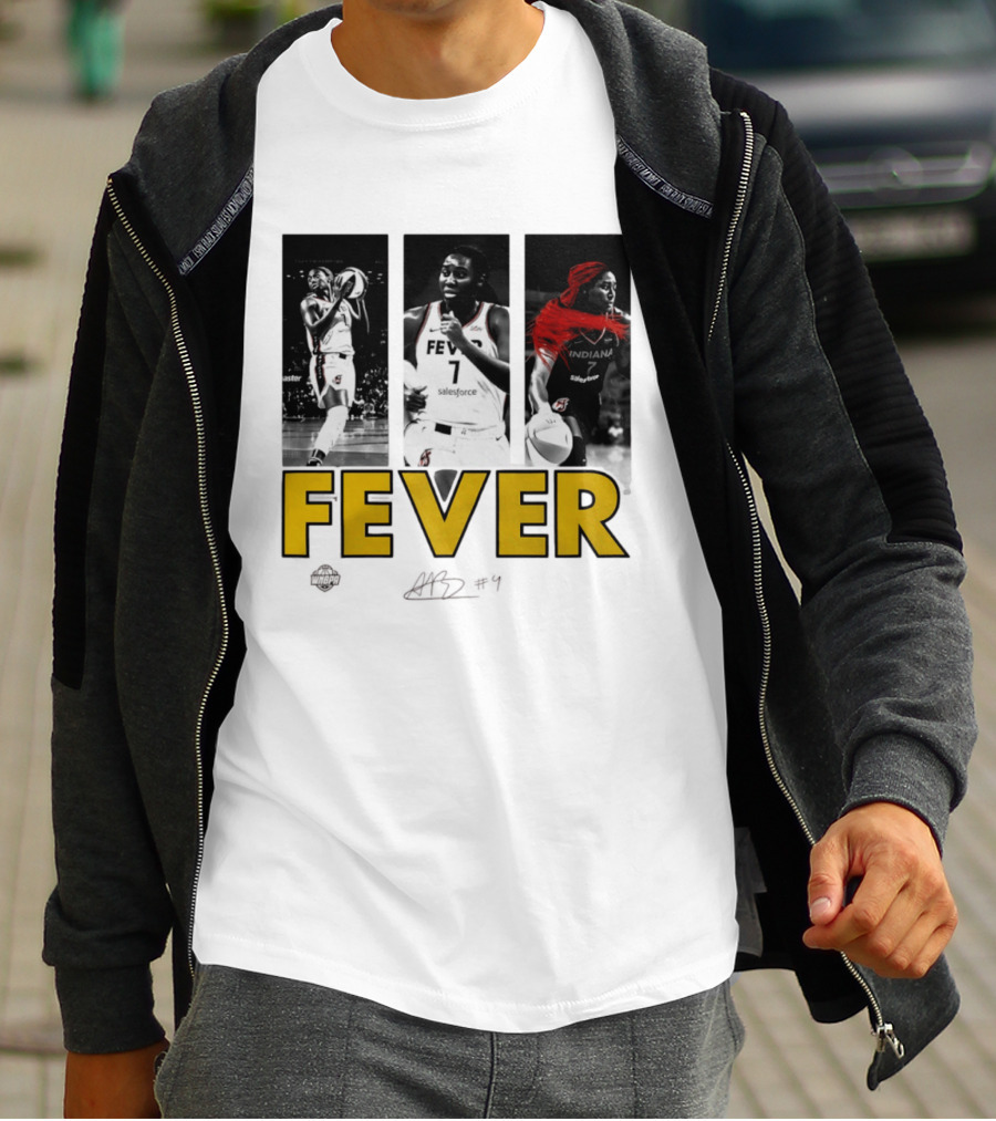 Indiana Fever Aliyah Boston WNBA Player Collage Signature T-Shirt