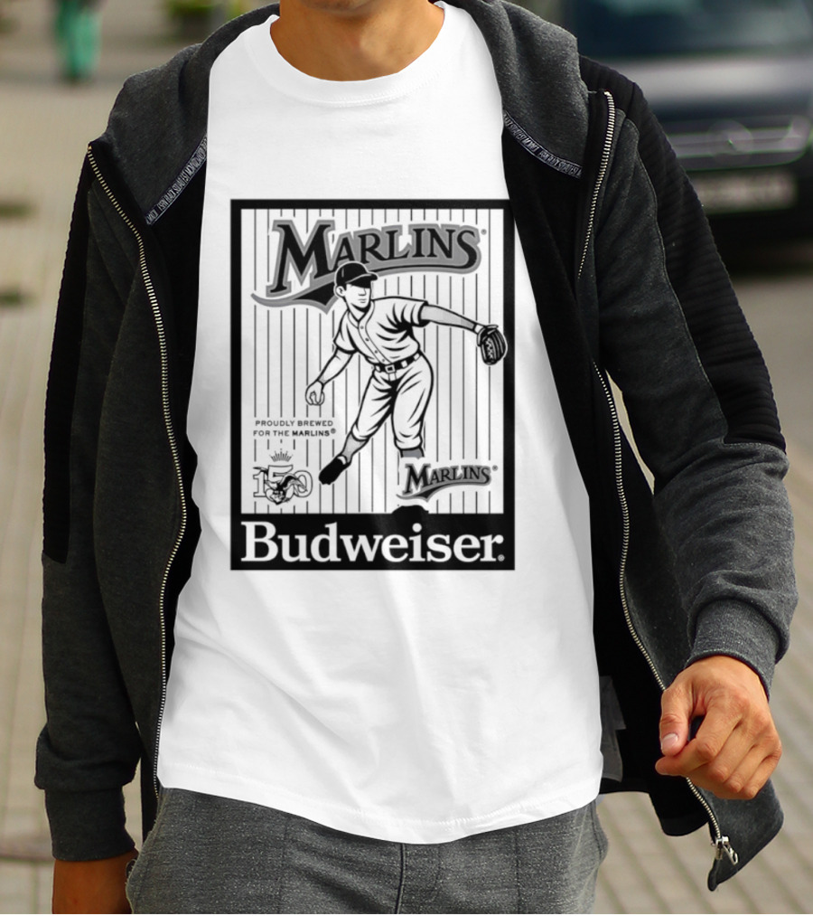 Budweiser 150 Years Florida Marlins Baseball Vintage Player T-Shirt