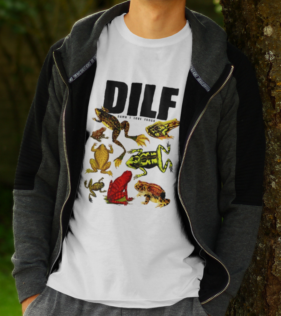 DILF Damn I Love Frogs Frog Lover Amphibian Collection T-Shirt