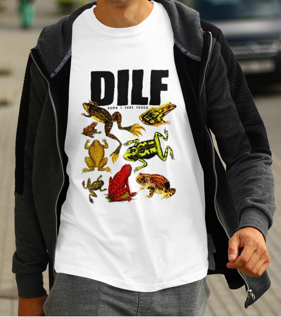 DILF Damn I Love Frogs Frog Lover Amphibian Collection T-Shirt