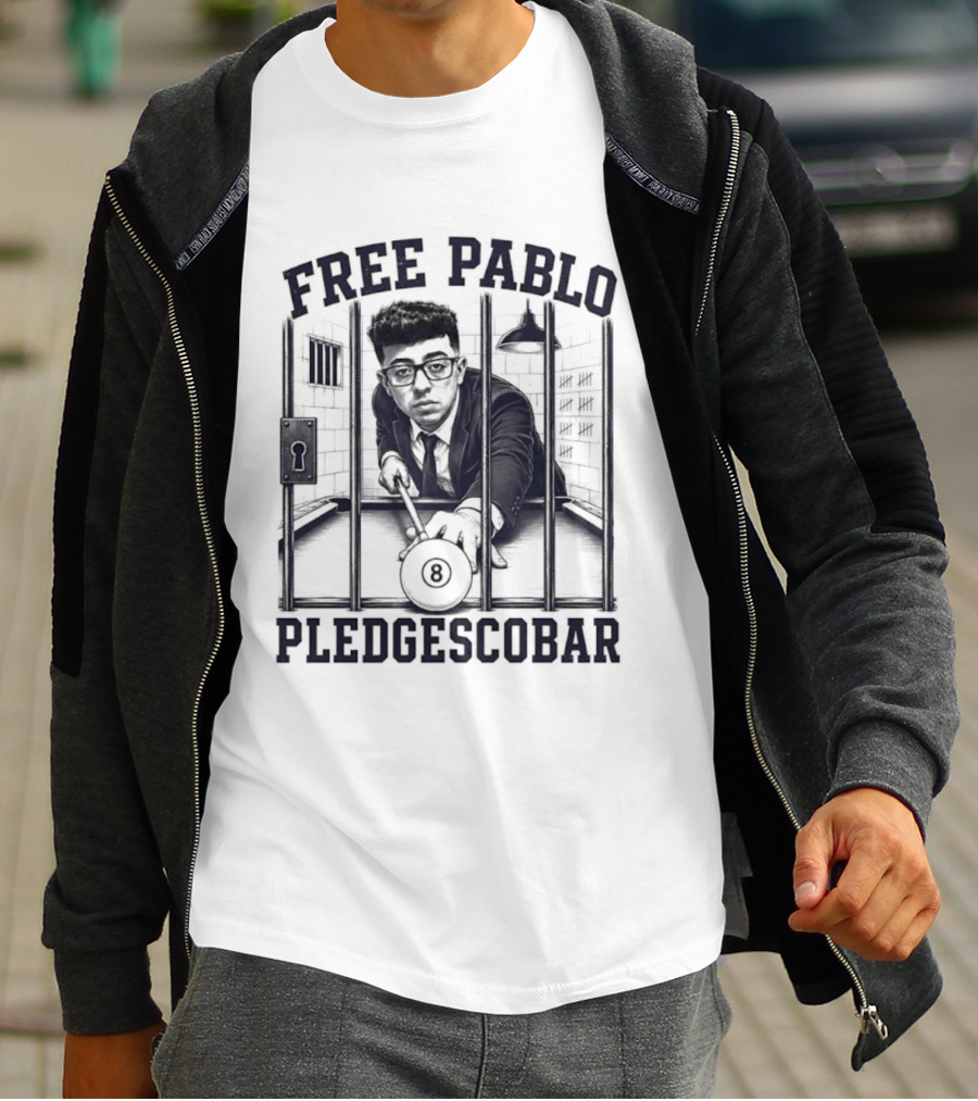 Free Pablo Pledgescobar Eight Ball Prison T-Shirt