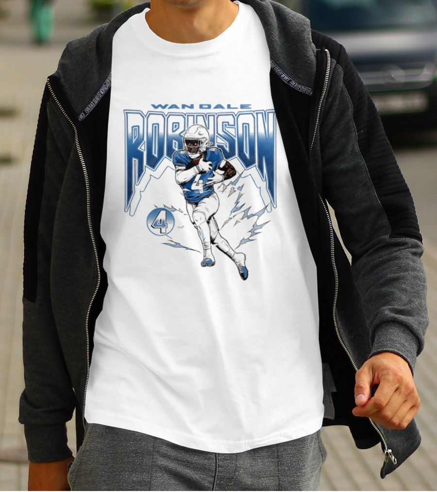 Wan'Dale Robinson 4 Tennessee Titans Lightning Burst T-Shirt