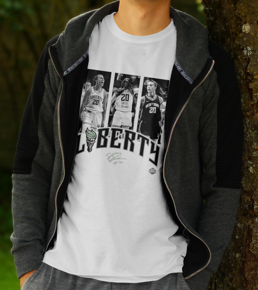 Sabrina Ionescu Liberty WNBA Player Collage Signature T-Shirt