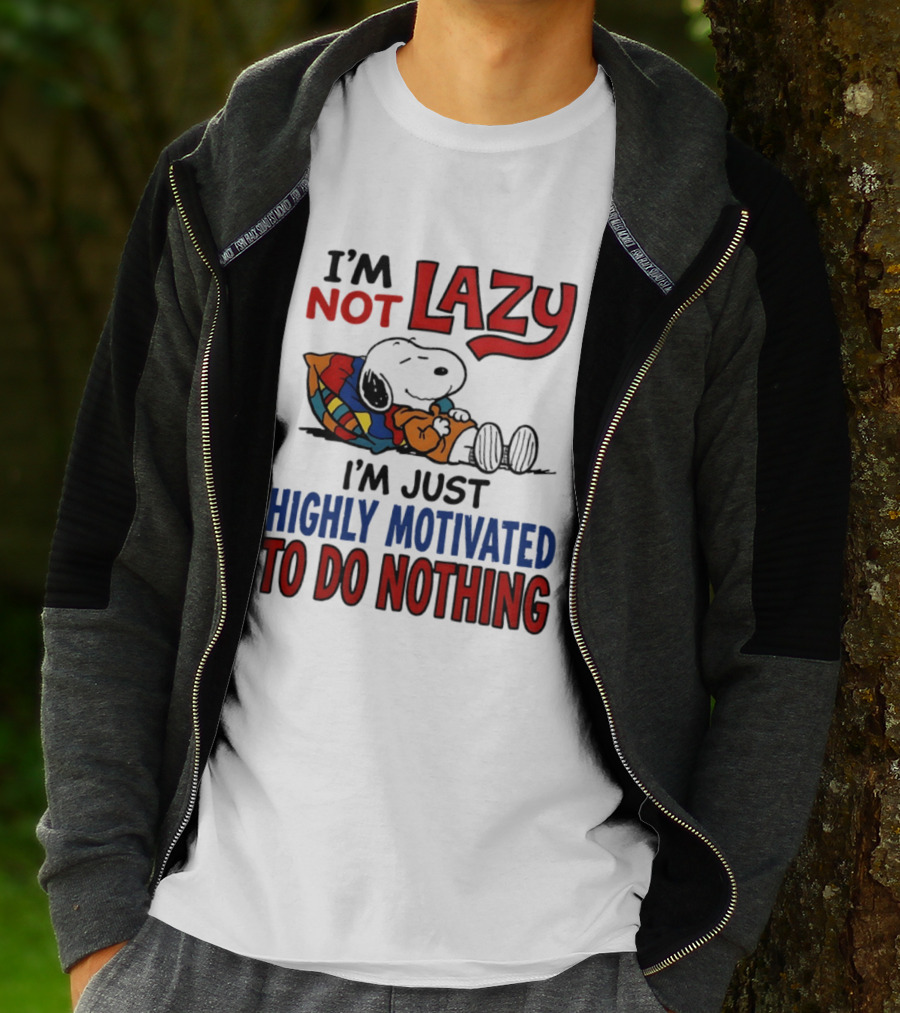 Snoopy I'm Not Lazy I'm Just Highly Motivated To Do Nothing Peanuts Classic Relaxation T-Shirt