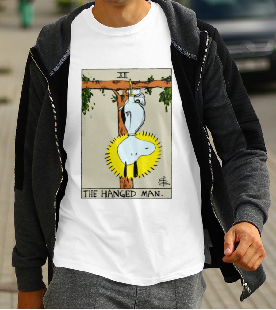 Snoopy The Hanged Man Tarot Card XII Peanuts T-Shirt