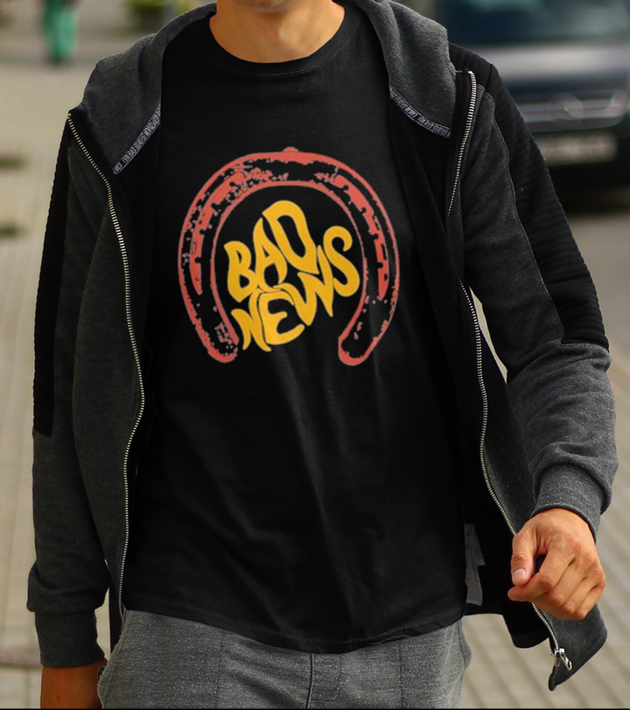 Bad News Horseshoe Icon Retro Vibe T-Shirt