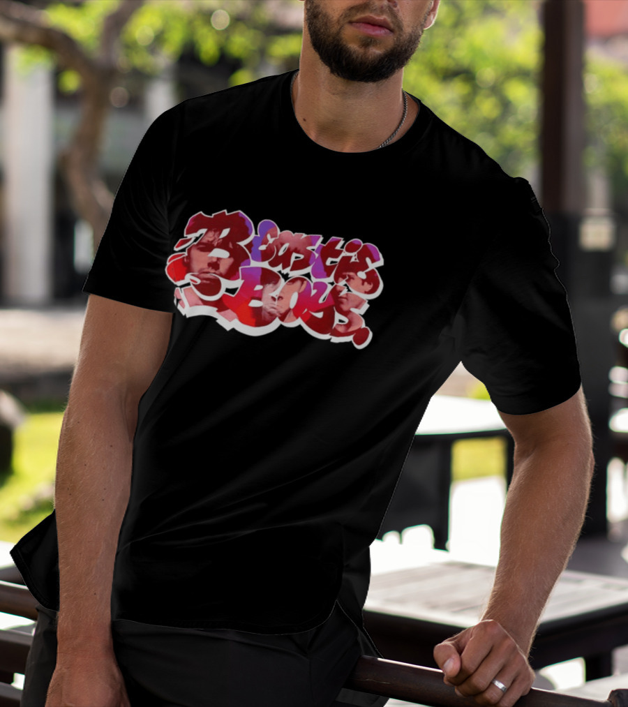 Beastie Boys Get Busy Or Get Lost Red And White Text With Faces T-Shirt