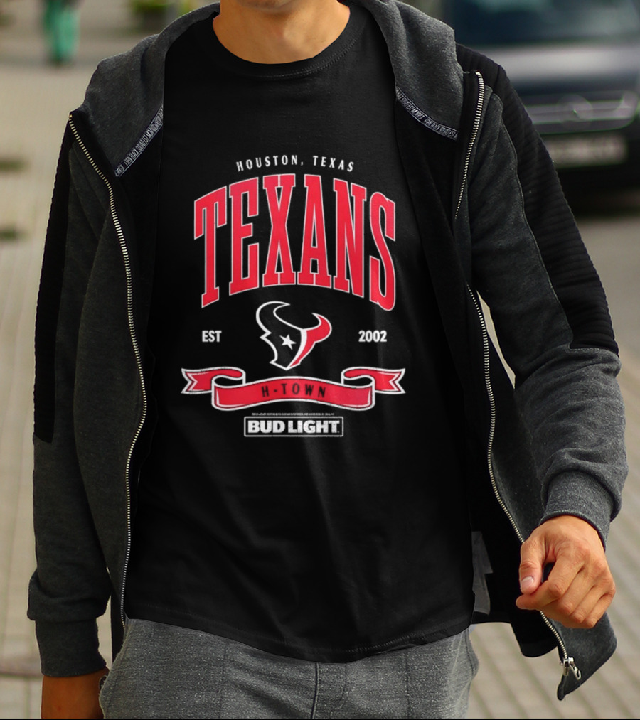 Houston Texas Texans EST 2002 Bud Light H Town T-Shirt