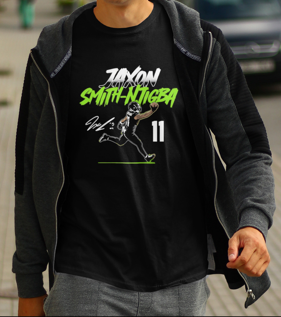Jaxon Smith Njigba 11 Seahawks Player Pose 2026 T-Shirt