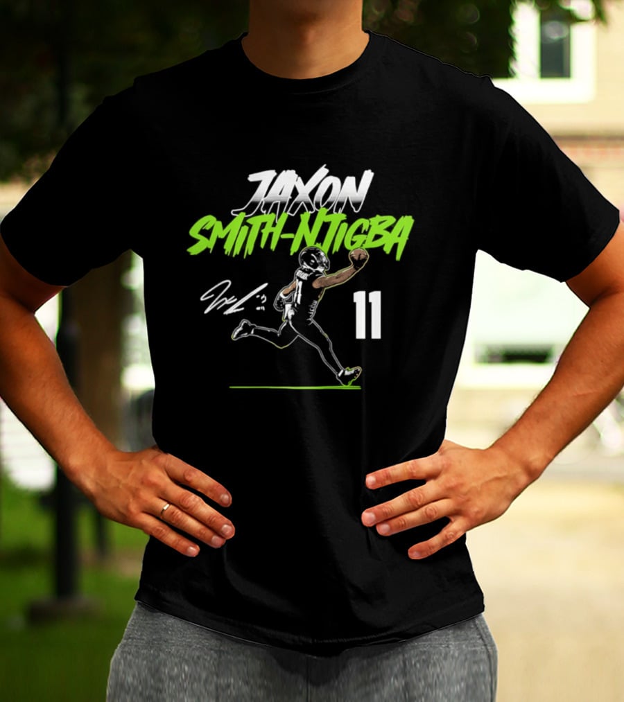 Jaxon Smith Njigba 11 Seahawks Player Pose 2026 T-Shirt