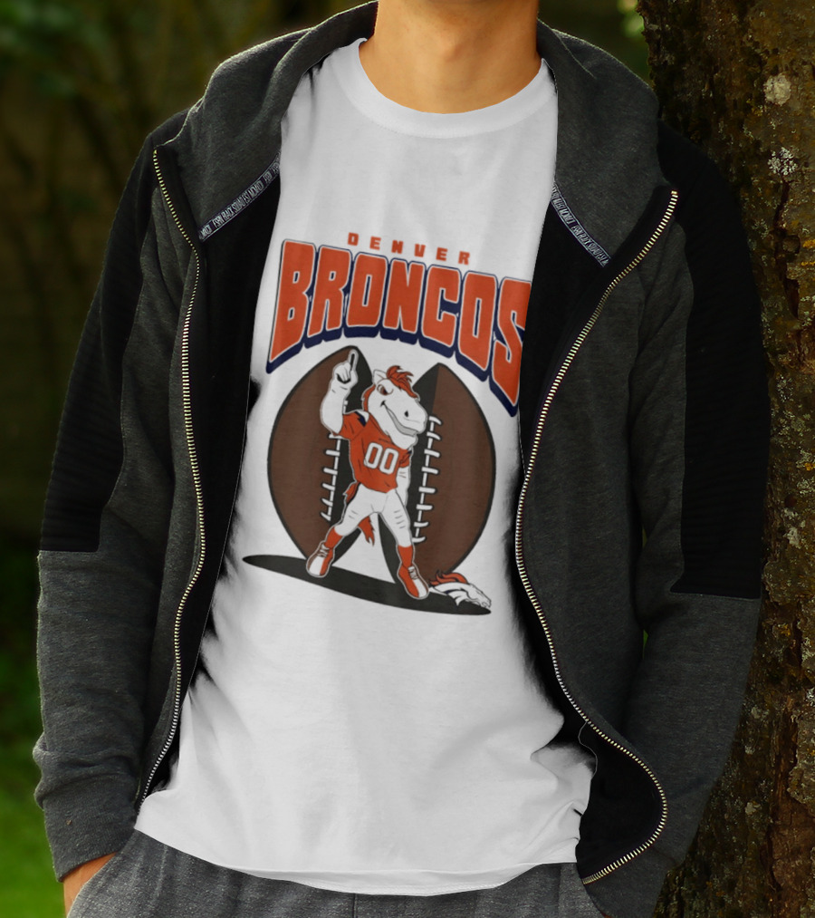 Denver Broncos 2026 Mascot Miles And Football T-Shirt