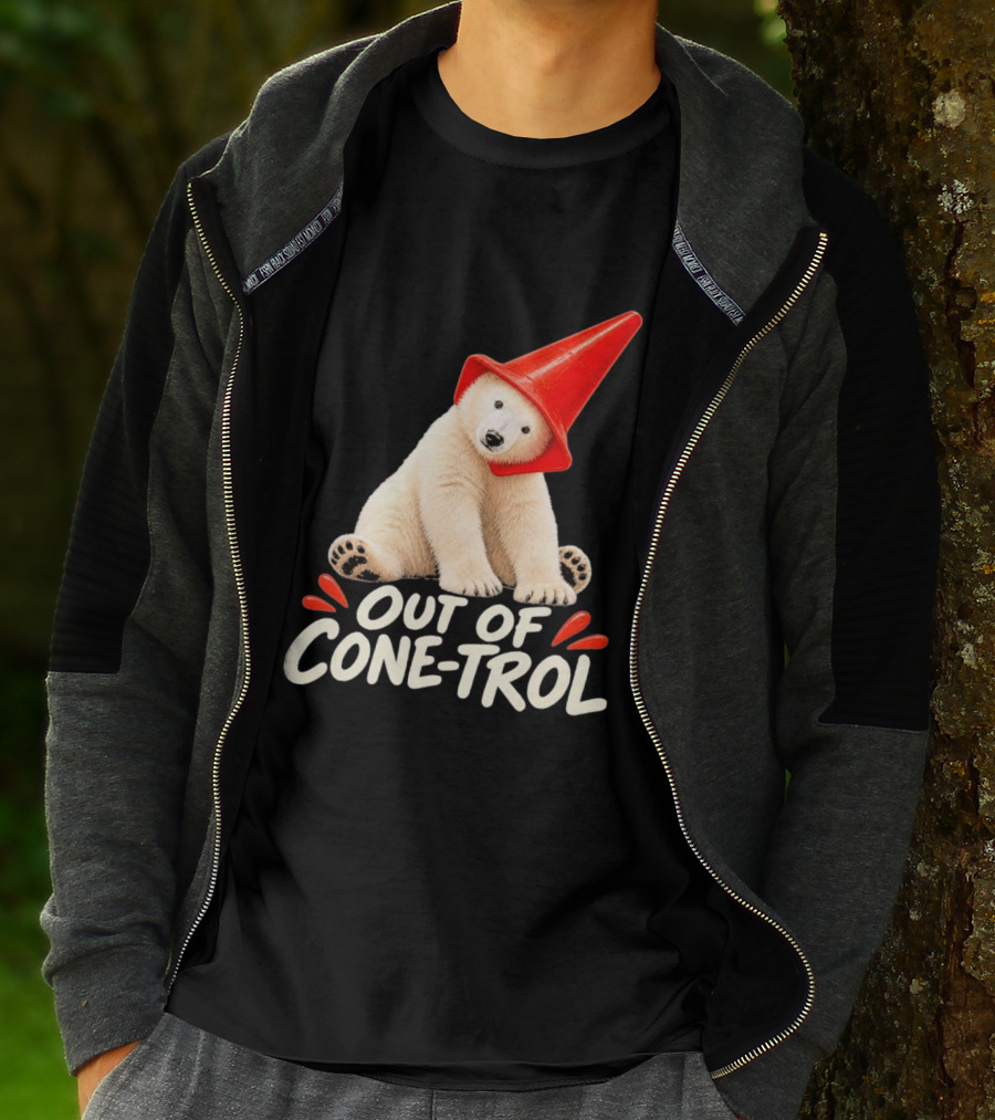 Out Of Cone Trol Polar Bear Traffic Cone Viral T-Shirt