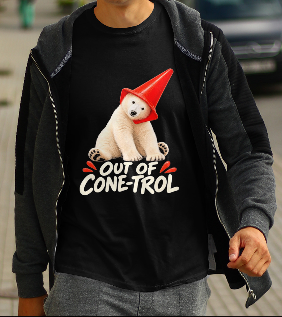 Out Of Cone Trol Polar Bear Traffic Cone Viral T-Shirt
