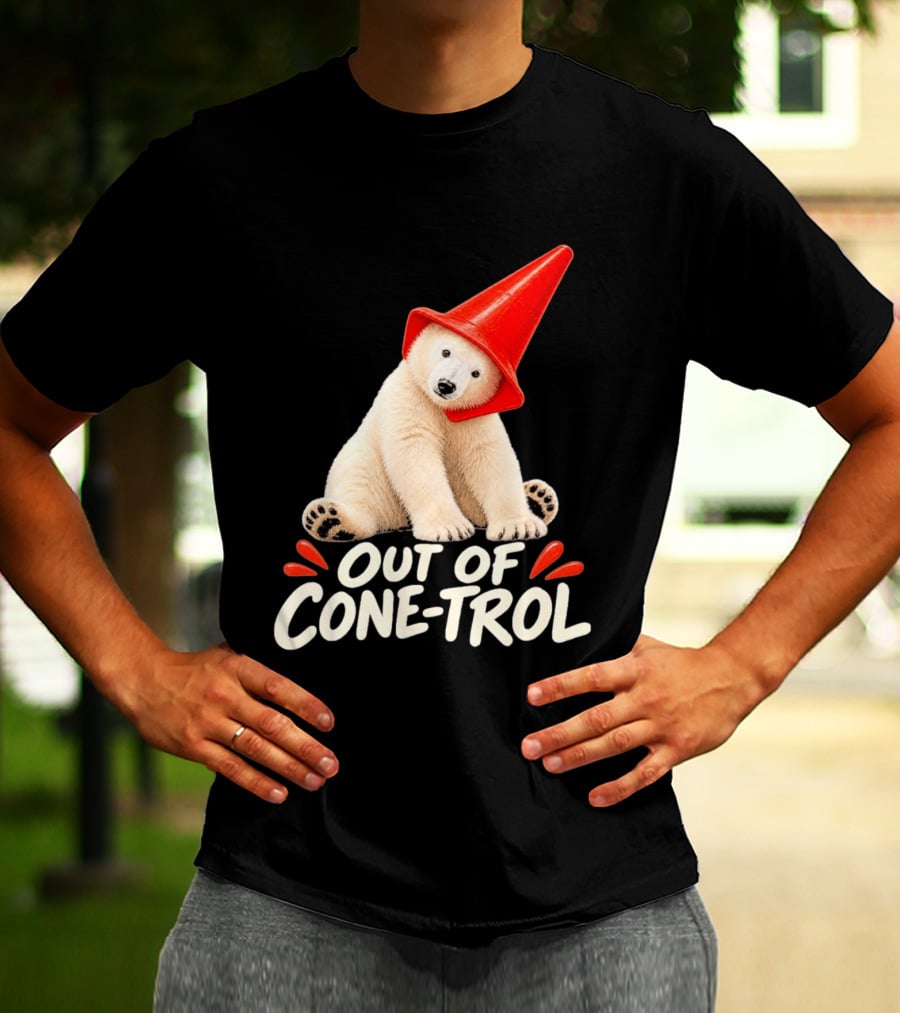Out Of Cone Trol Polar Bear Traffic Cone Viral T-Shirt