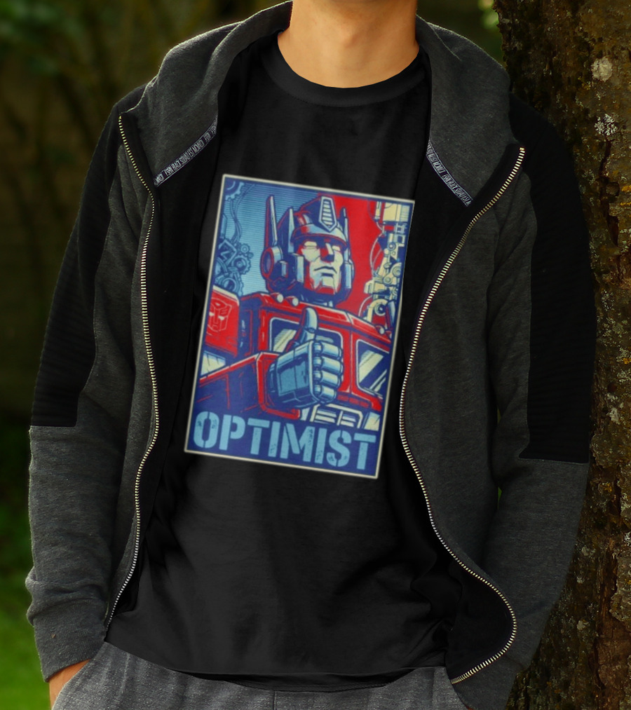 Optimus Prime Optimist Transformers Art Thumbs Up T-Shirt