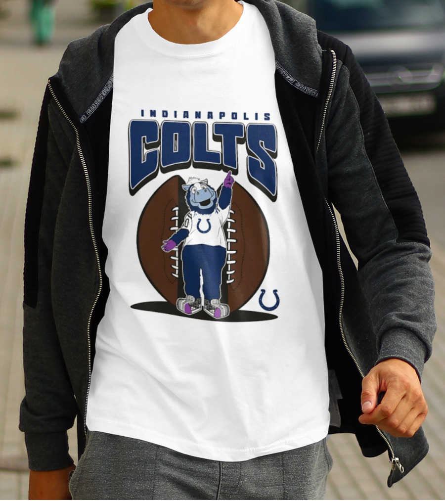 Indianapolis Colts Blue Mania Mascot Football 2026 T-Shirt