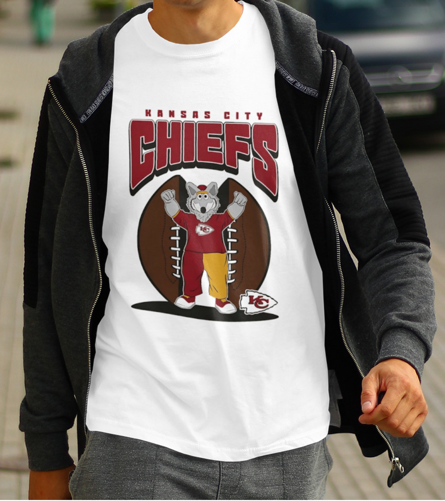 Kansas City Chiefs K.C. Wolf Mascot Football 2026 T-Shirt