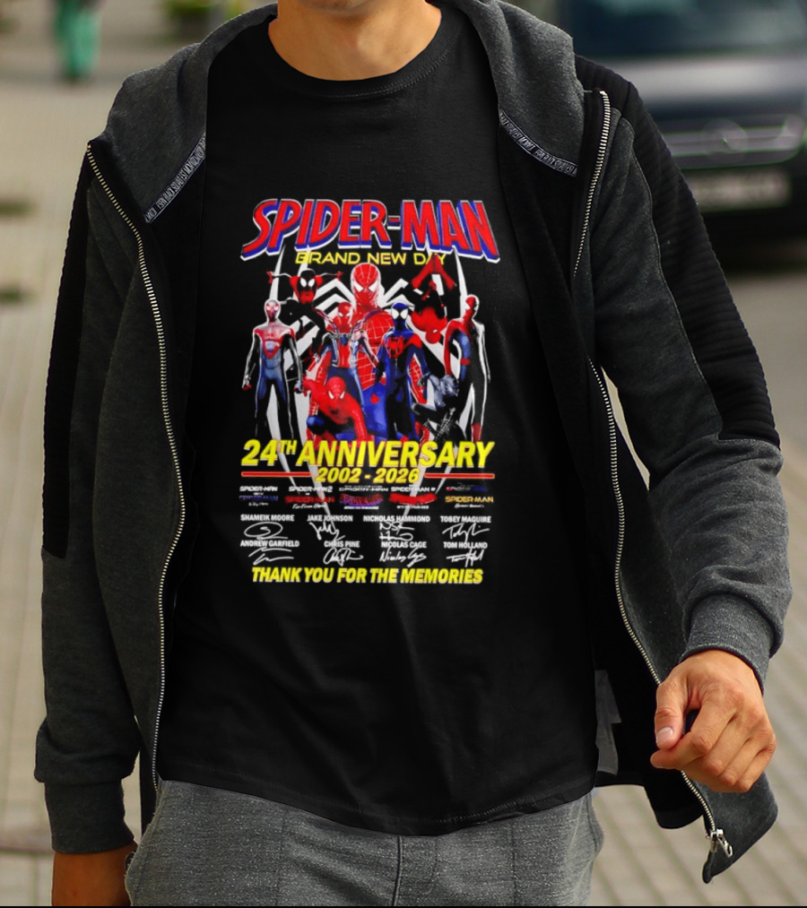 Spider Man Brand New Day 24th Anniversary 2002 2026 Thank You For The Memories T-Shirt