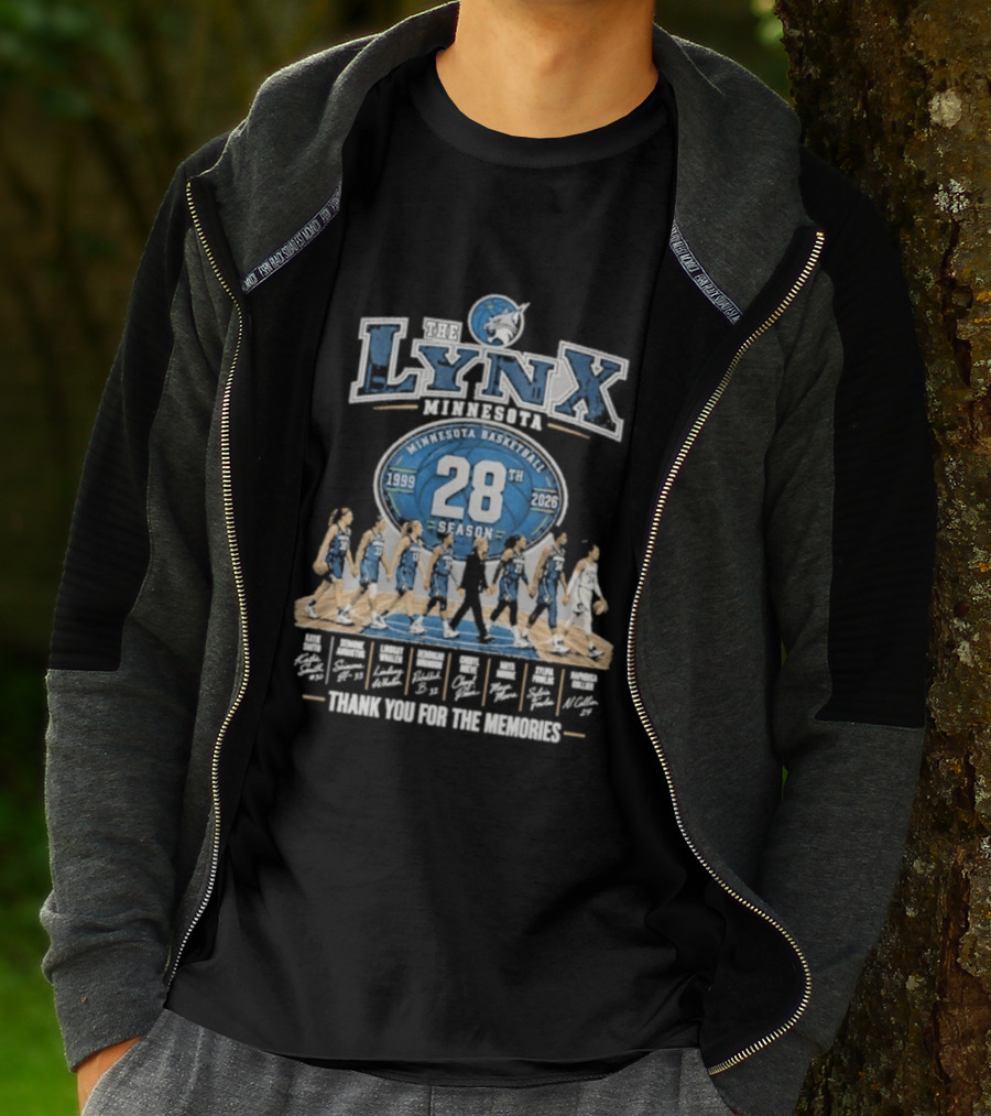 The Lynx Minnesota Basketball 28th Season 1999 2026 Thank You For The Memories Legend Player T-Shirt
