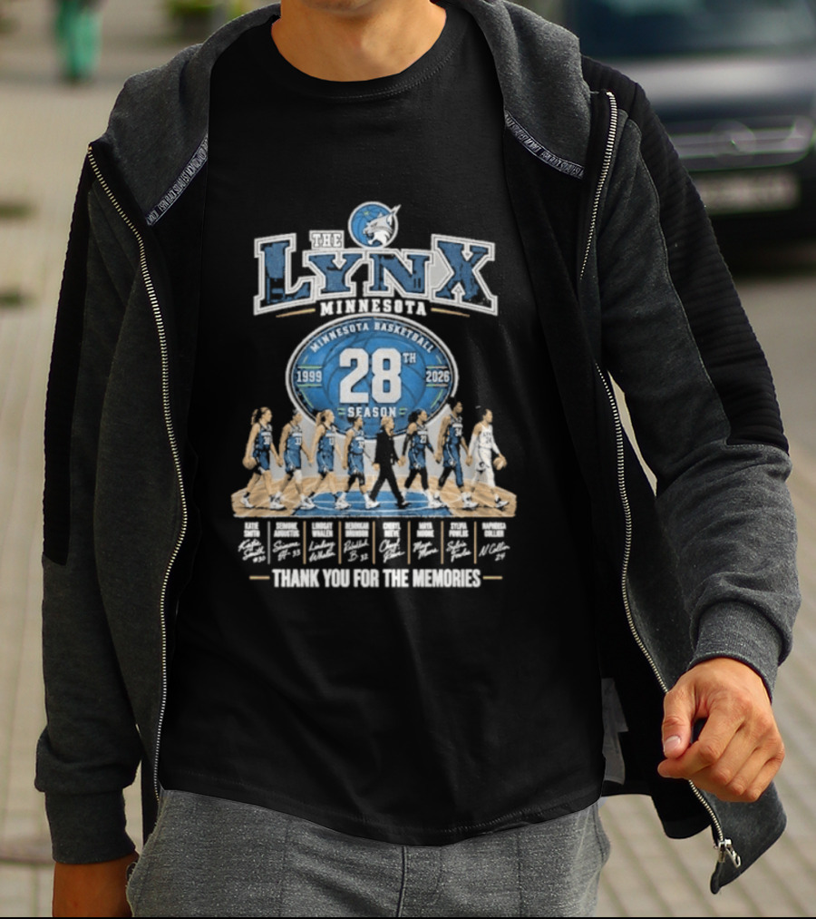 The Lynx Minnesota Basketball 28th Season 1999 2026 Thank You For The Memories Legend Player T-Shirt