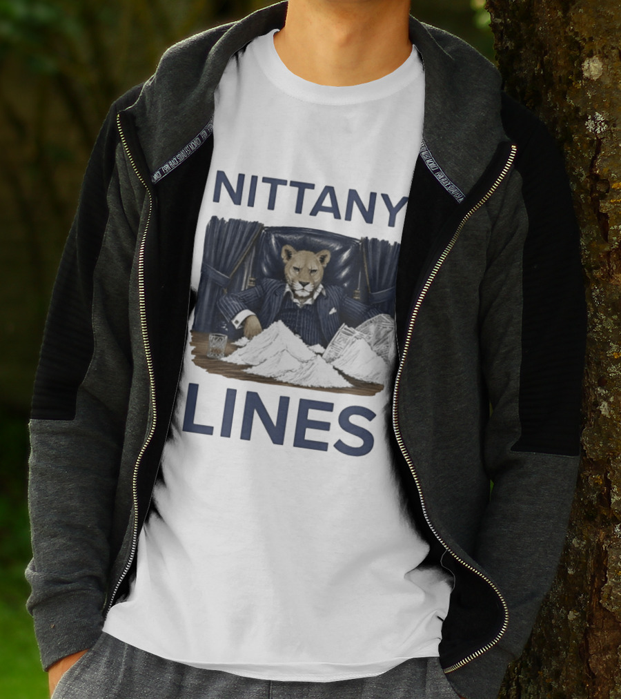 Nittany Lines Penn State Nittany Lions Lion In Suit With Money And White Powder T-Shirt