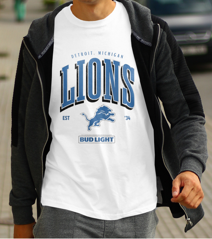 Detroit Michigan Lions Est '34 Bud Light T-Shirt