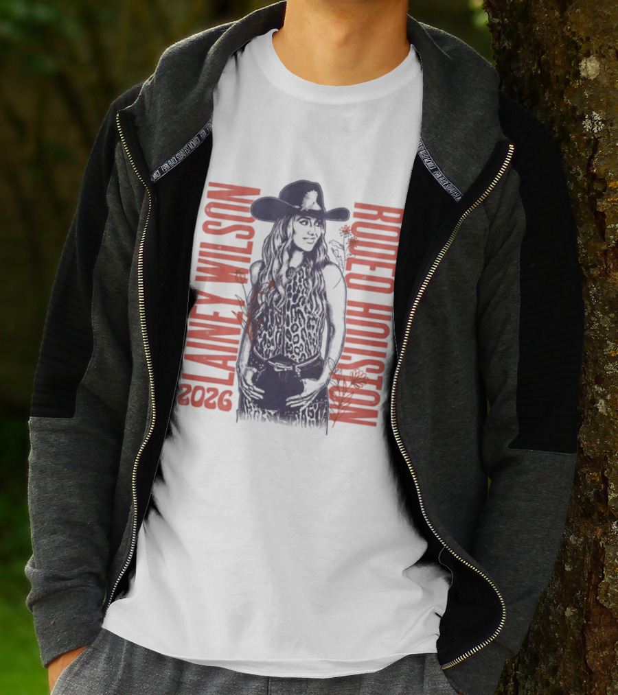Lainey Wilson Rodeo Houston 2026 Country Music Western Style Cowboy Hat Floral T-Shirt