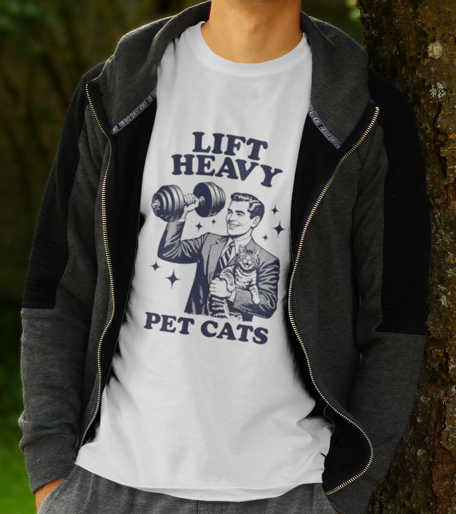 Lift Heavy Pet Cats Gym Humor Cat Lover T-Shirt